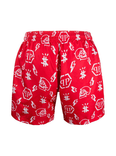 PHILIPP PLEIN monogram logo swim shorts outlook