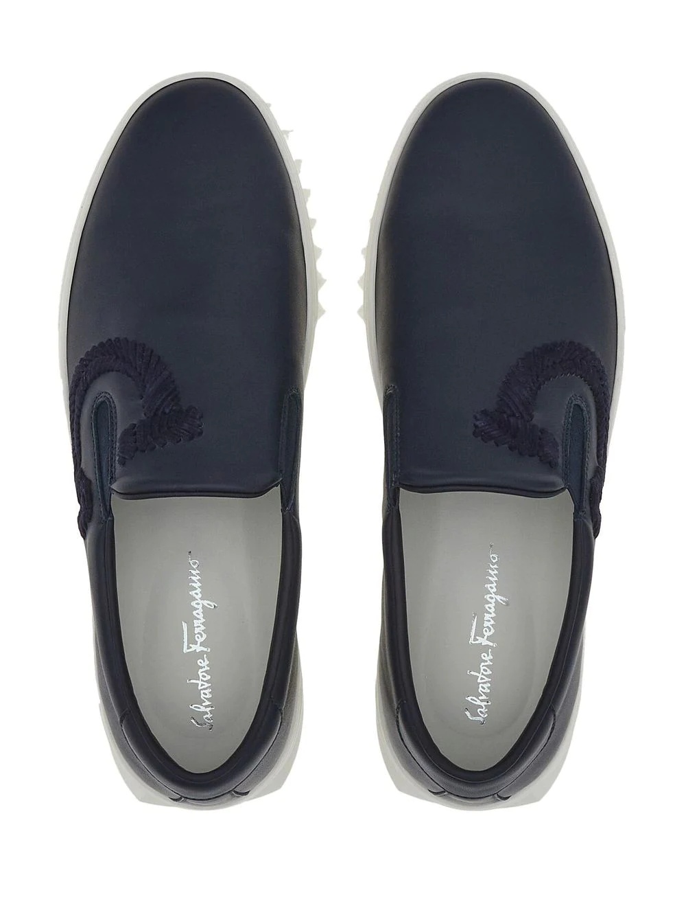 Gancini leather slip-on sneakers - 4