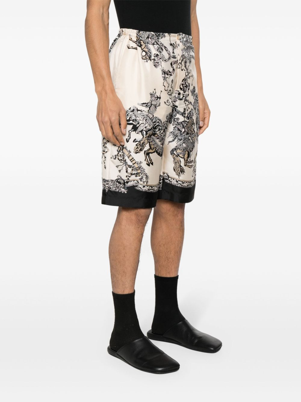 graphic-print silk shorts - 3