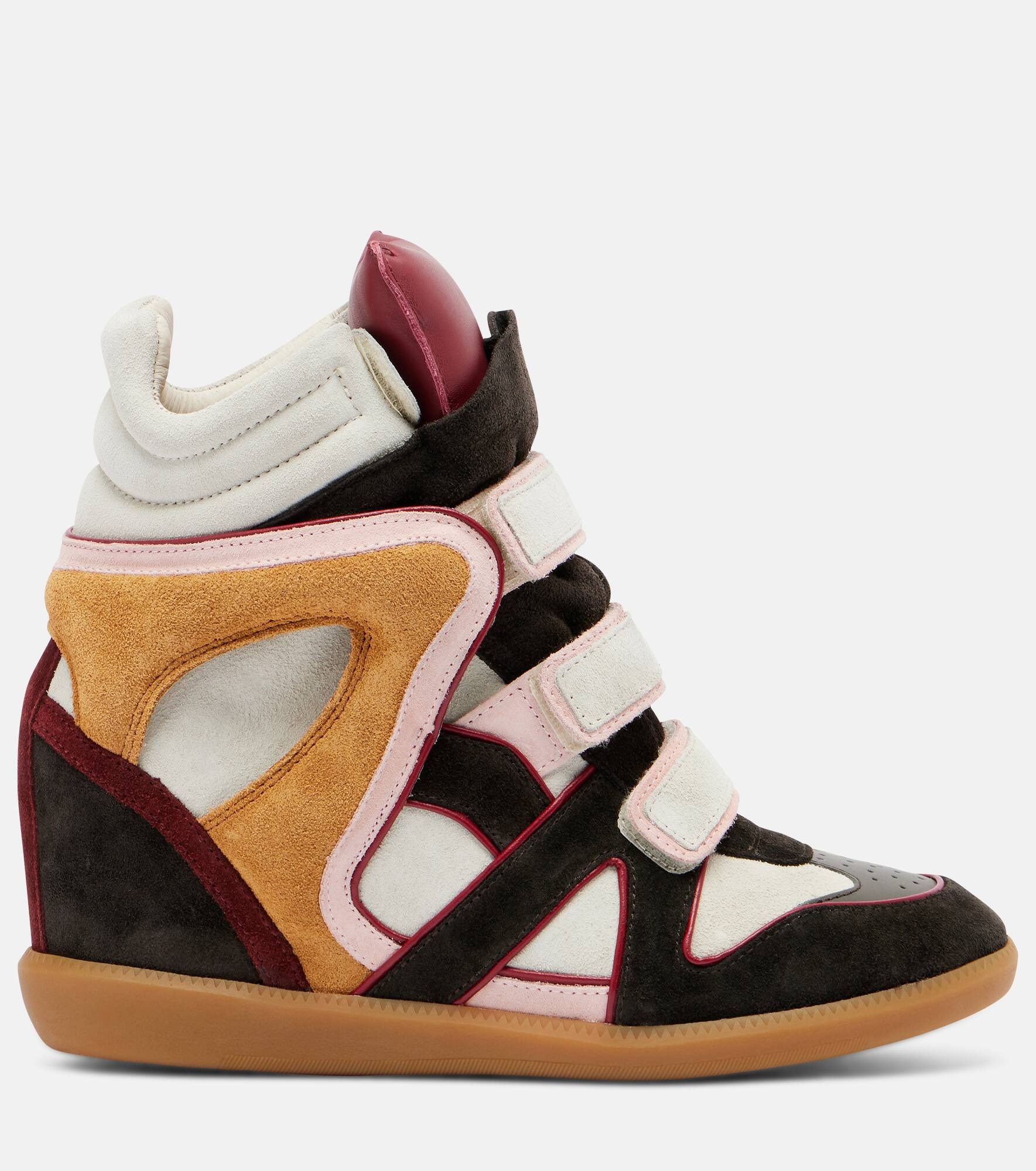 Bekett suede and leather wedge sneakers - 4