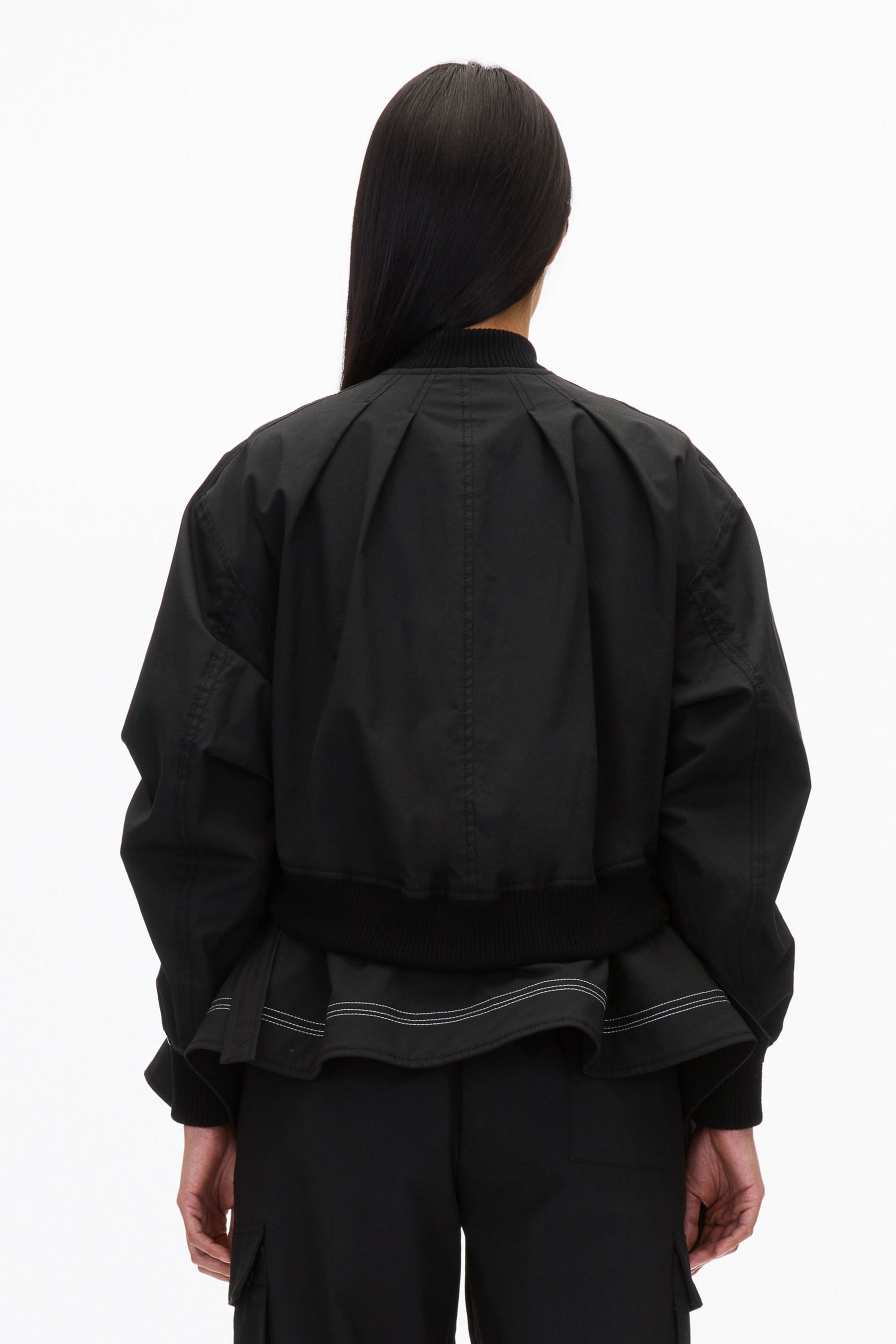 Layered Flounce Bomber Jacket - 4