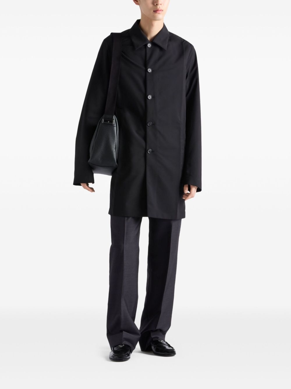 wool single-breasted coat - 2