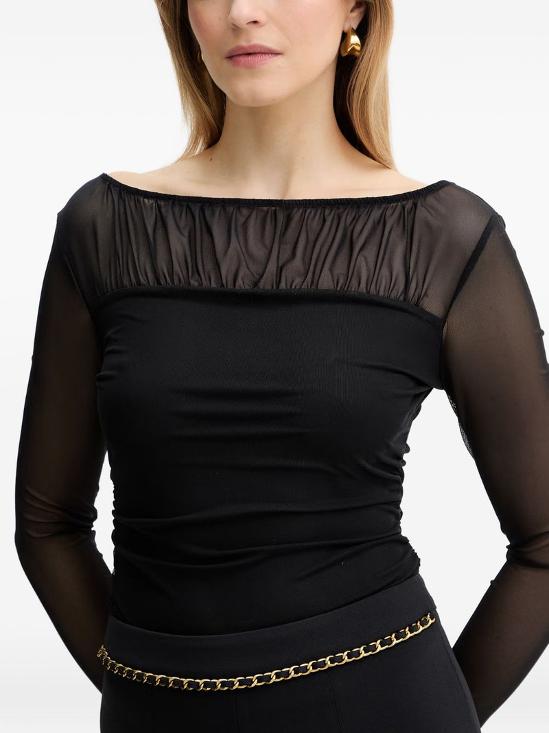 gathered-detail long-sleeve top 4