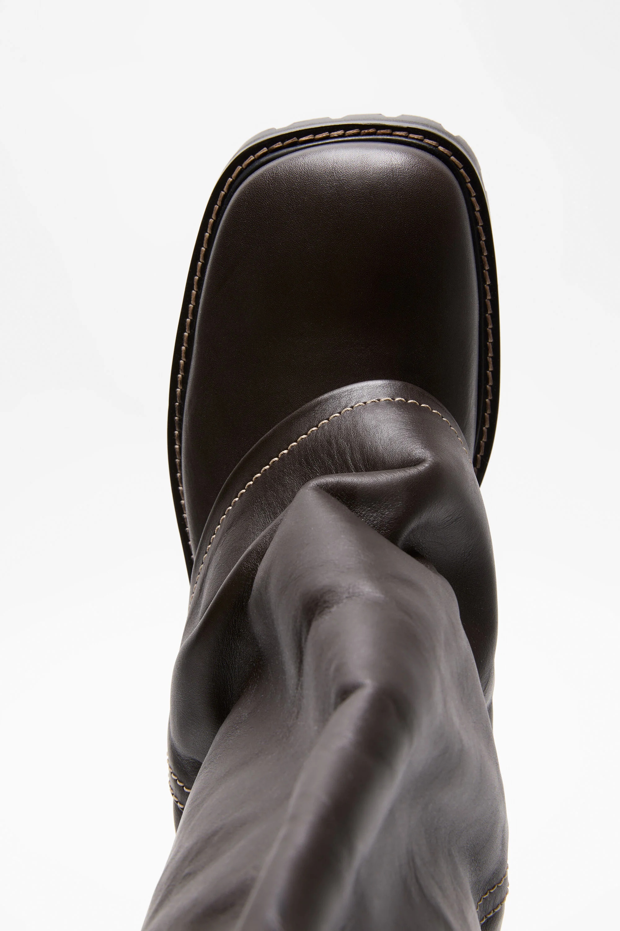 Leather buckle boots - Mocha brown - 5