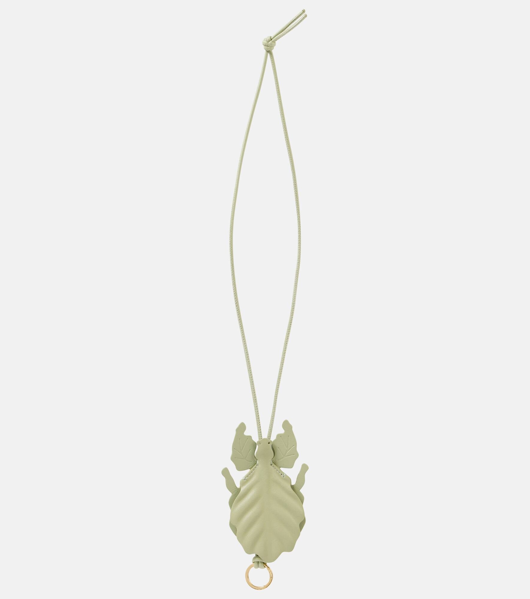 Leaf Insect leather keychain - 1