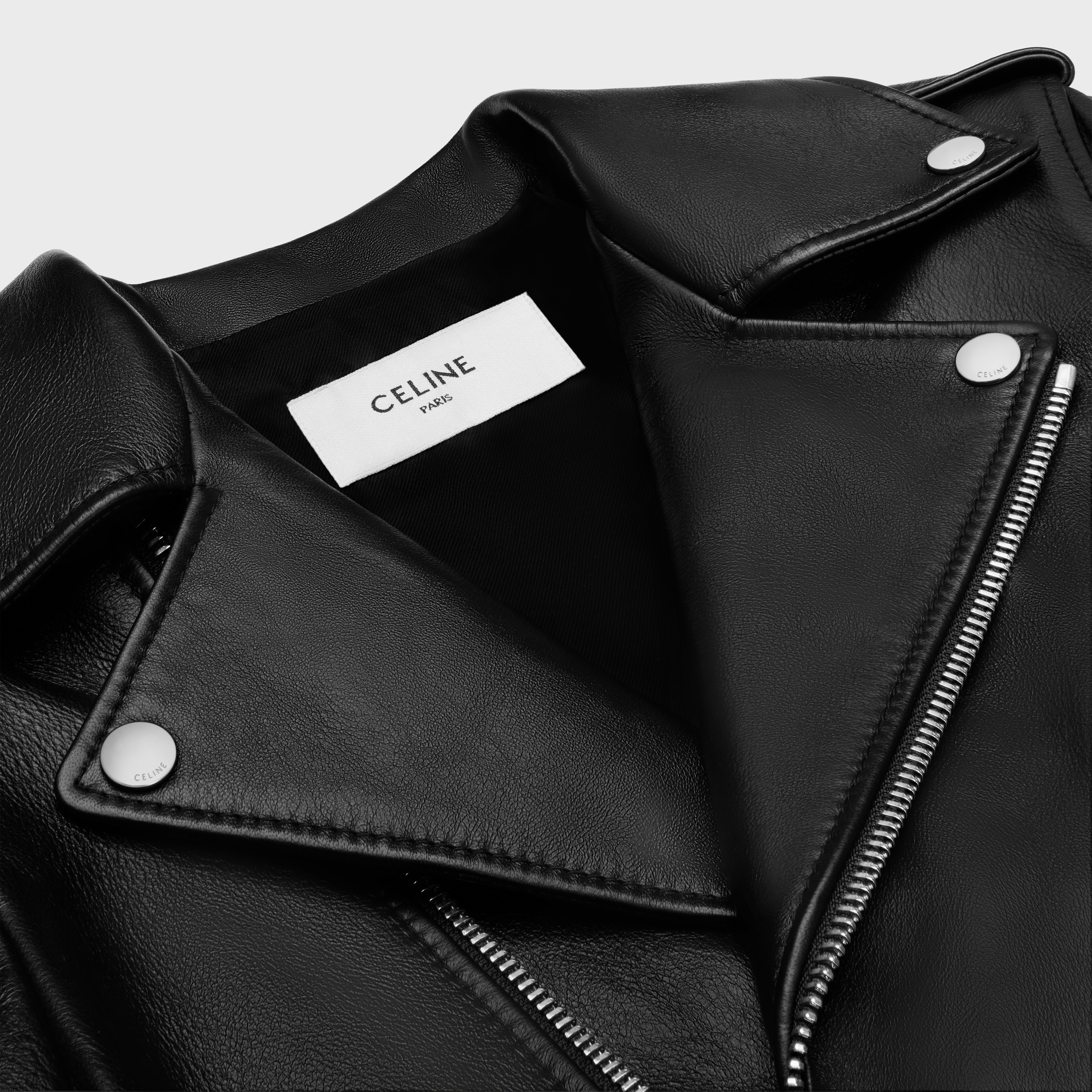 classic biker jacket in soft lambskin - 3