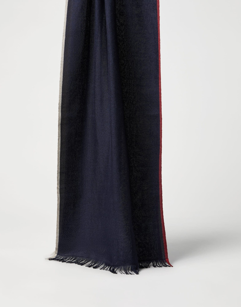 Cashmere and cotton scarf with selvedge - 1