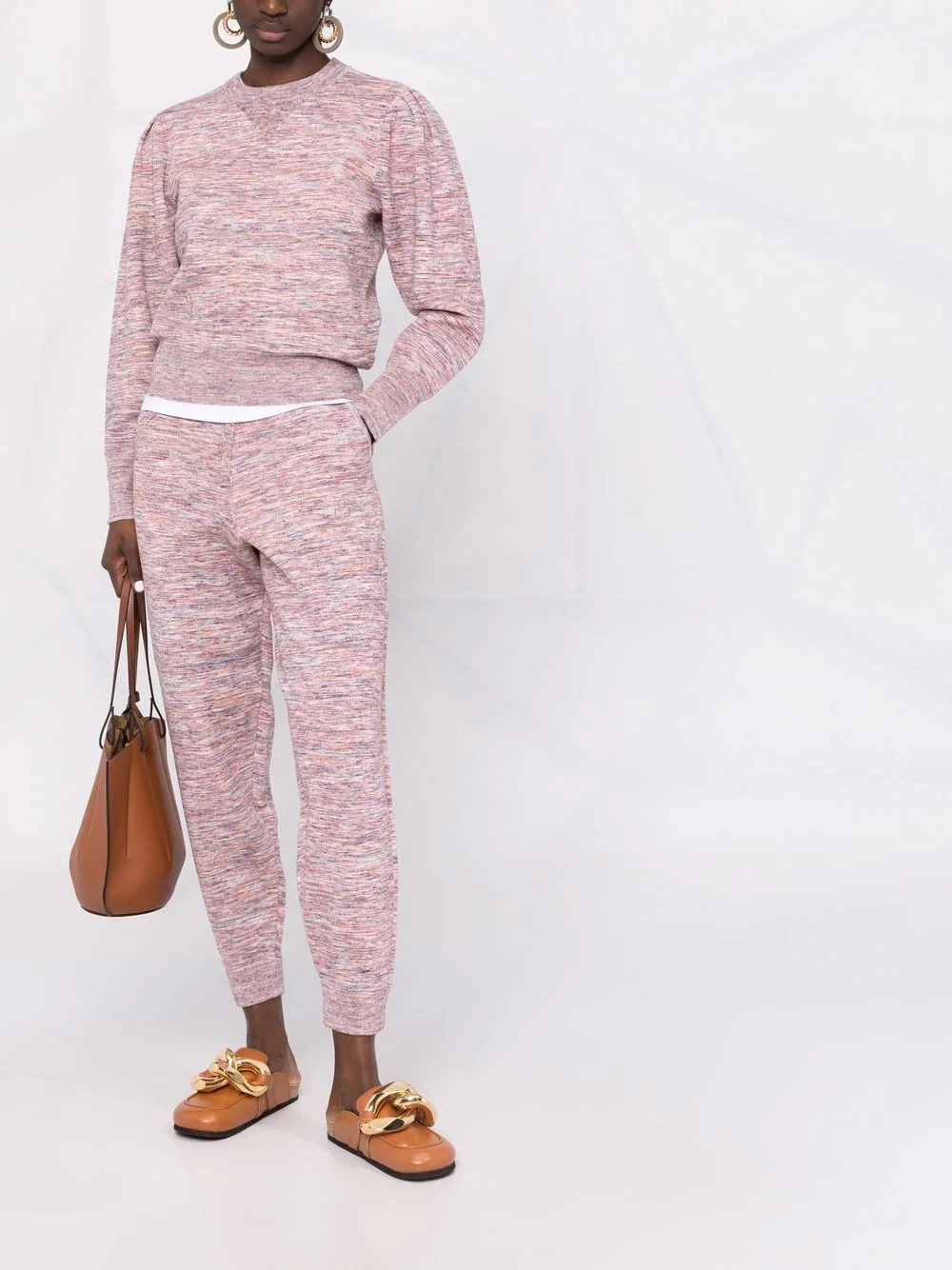 space dye-print tapered-leg track pants - 2