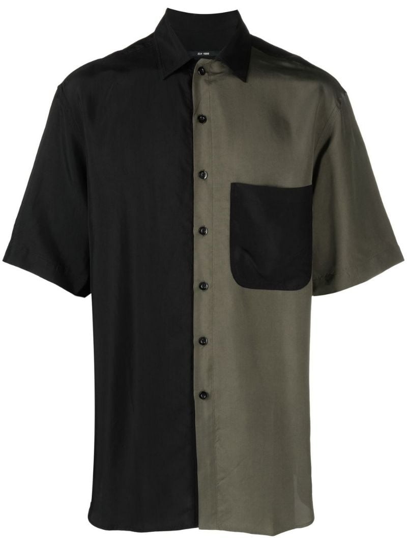 two-tone camp-collar shirt - 1