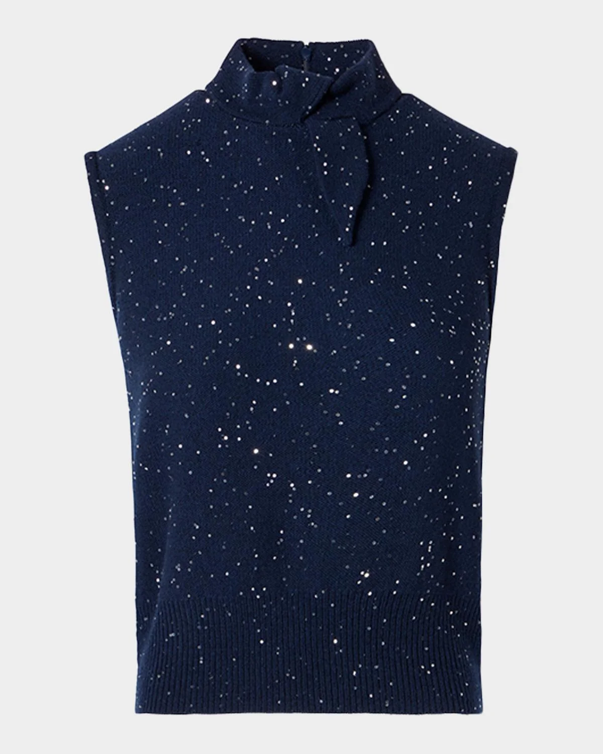 Sleeveless Sequin Wool-Cashmere Sweater - 1