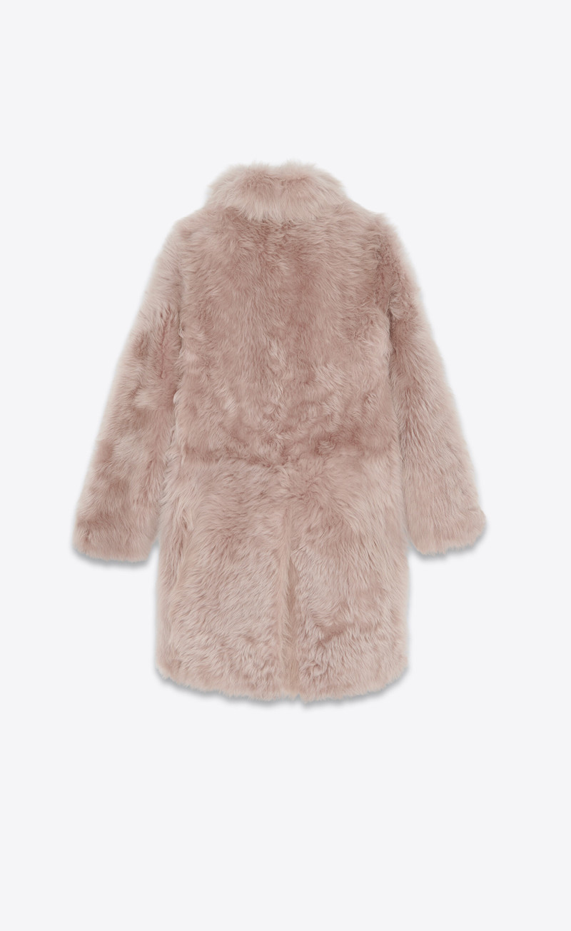 SAINT LAURENT long coat in shearling outlook