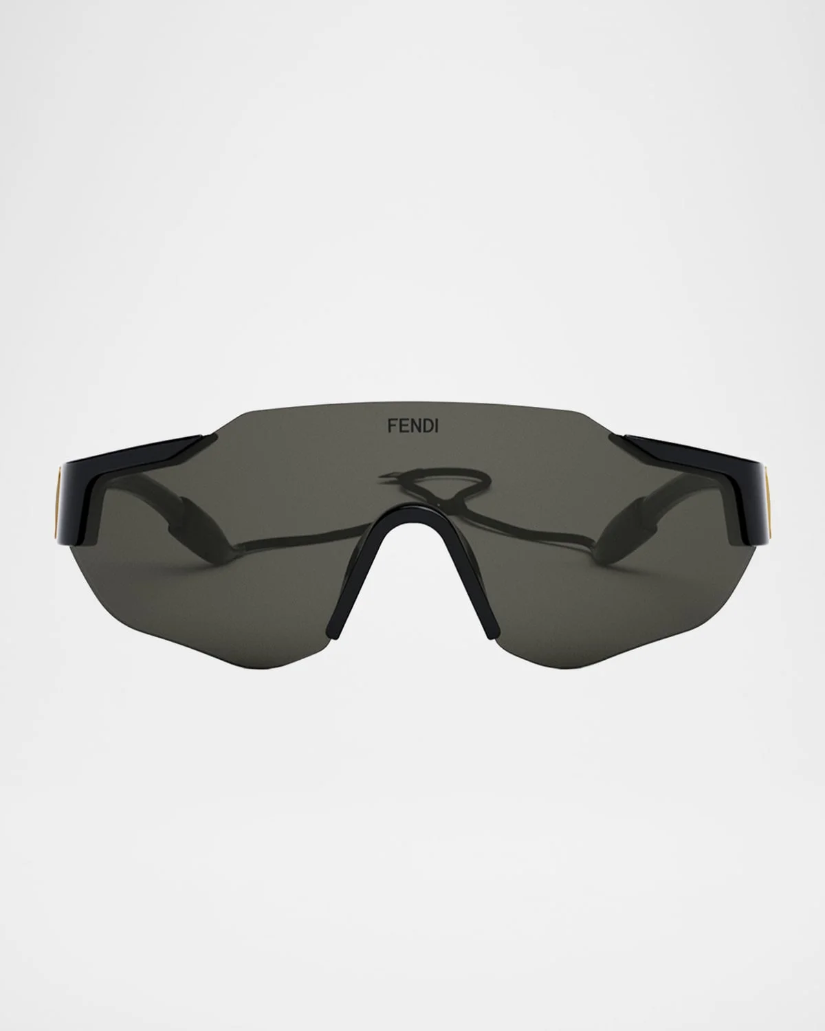 Men's FF-Logo Rimless Shield Sunglasses - 1