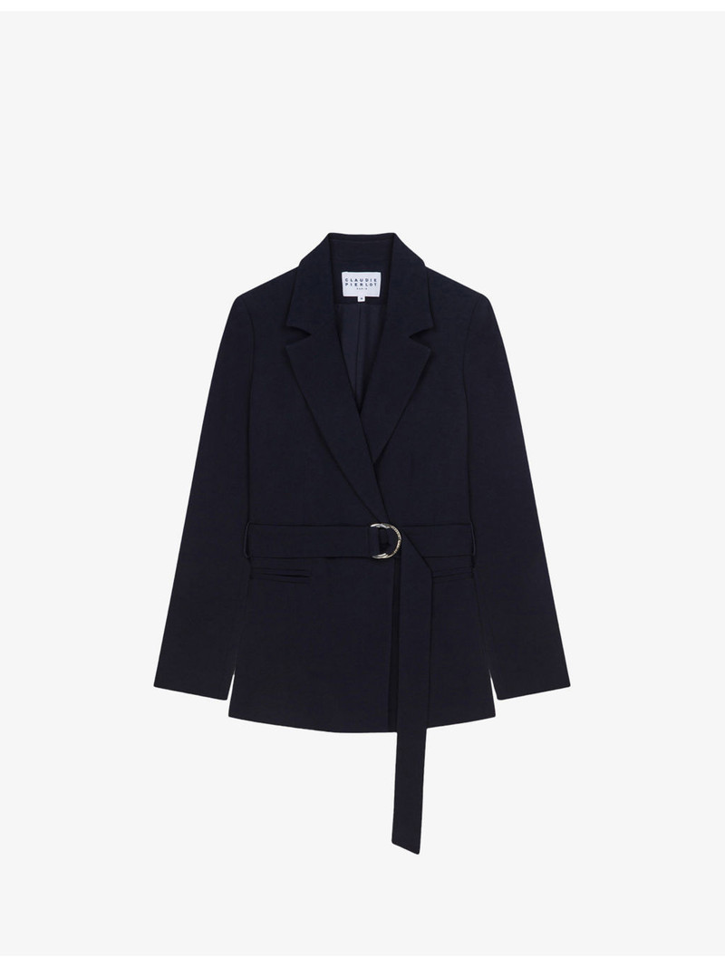 Claudie Pierlot Buckled regular-fit crepe blazer outlook