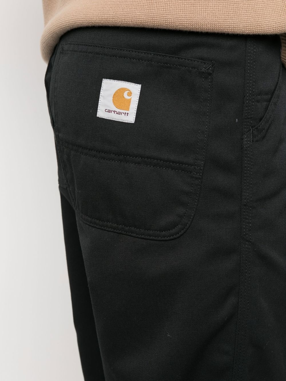 logo-patch straight leg trousers - 5