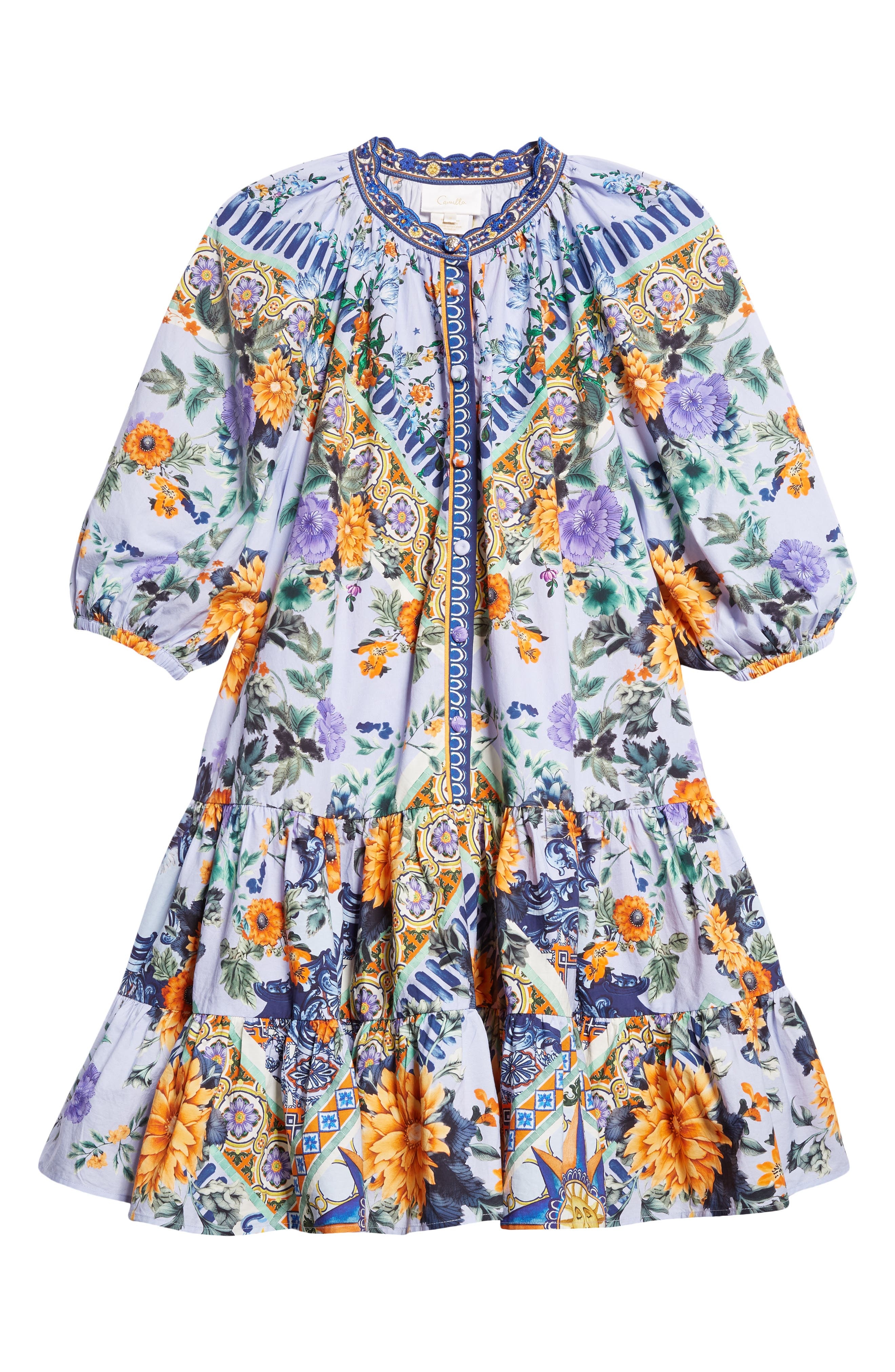 Camilla Luscious in Lisbon Puff Sleeve Organic Cotton Poplin Shirtdress at Nordstrom - 5