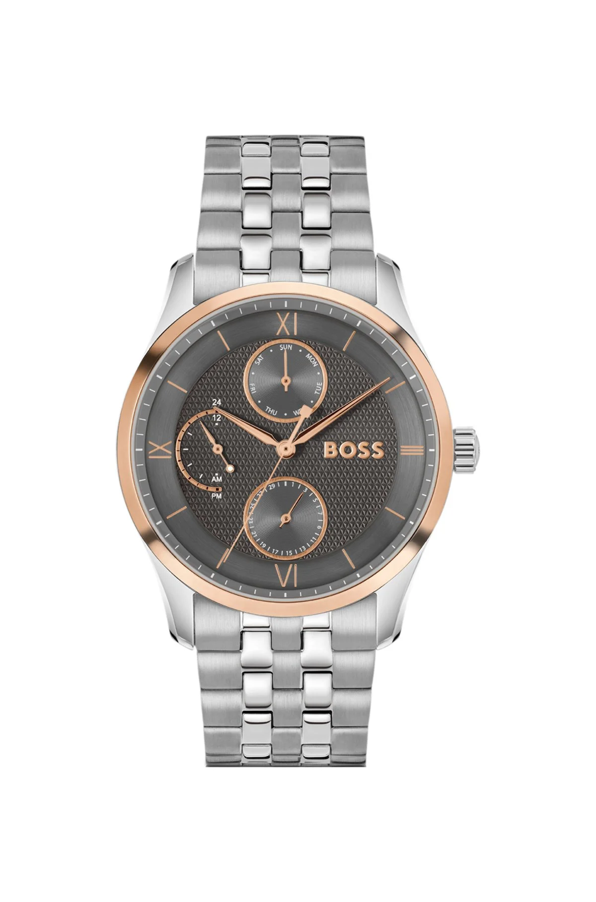 STEEL-BRACELET WATCH WITH GREY DIAL - 1