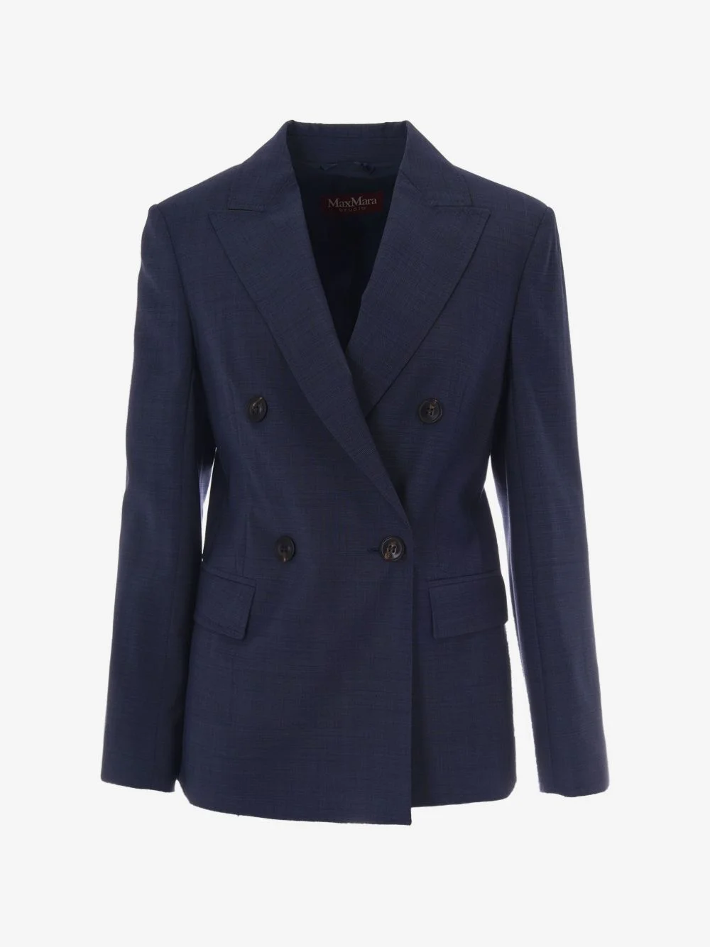 double-breasted virgin-wool blazer - 1