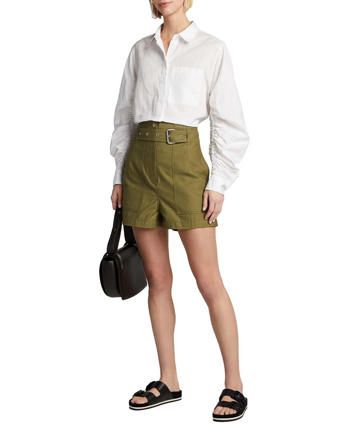 Long-Sleeve Shirt W Gathered Detail - 1