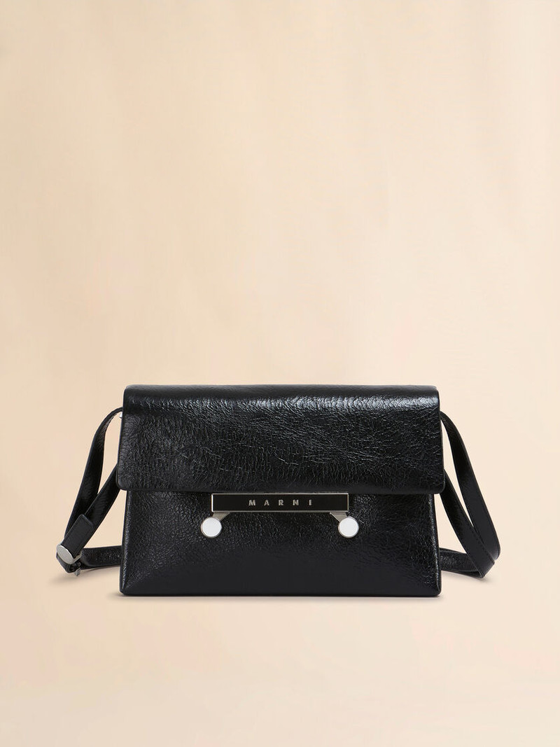 BLACK CRAQUELÉ PATENT LEATHER SMALL ENVELOPE BAG 1