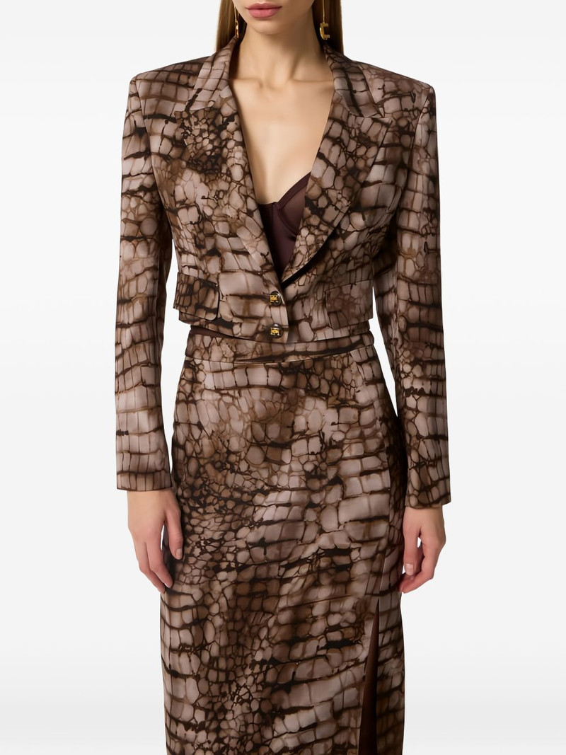 alligator-print cropped jacket 4