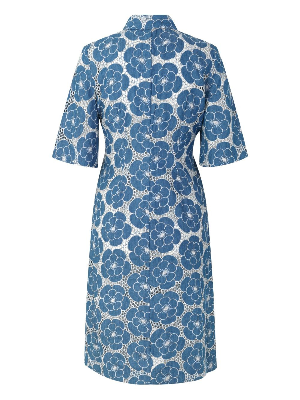 floral-print collared midi dress - 5