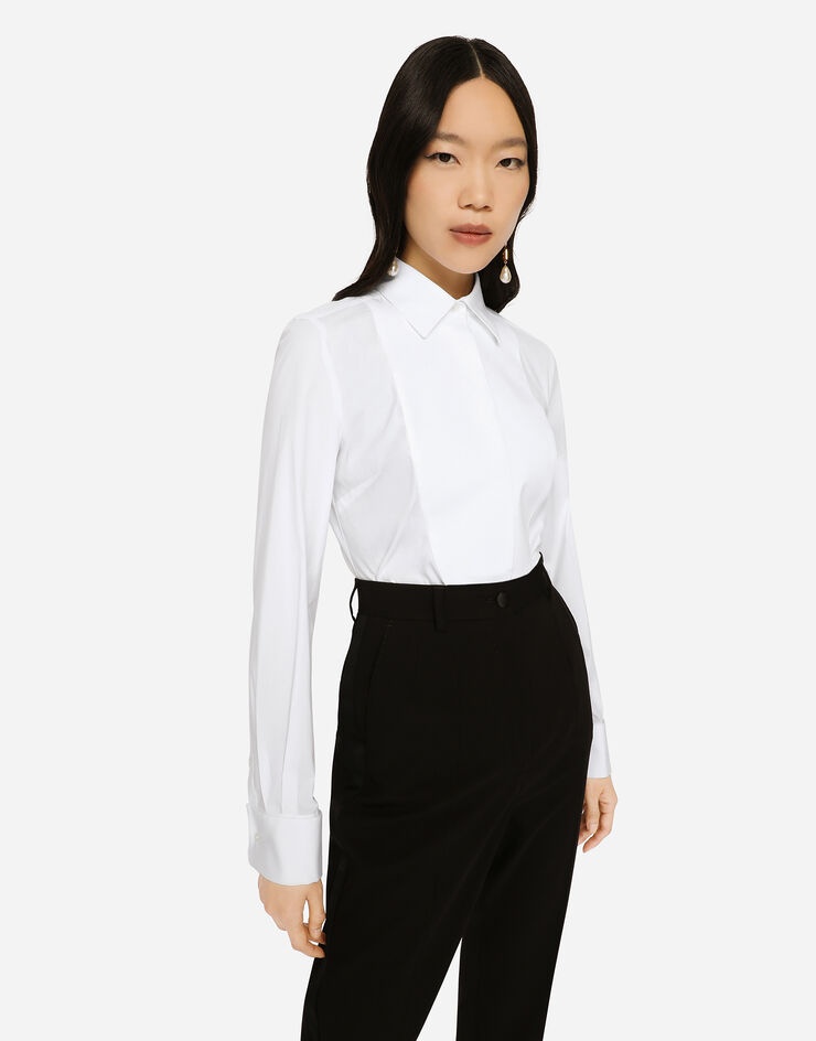 Stretch poplin tuxedo shirt - 3