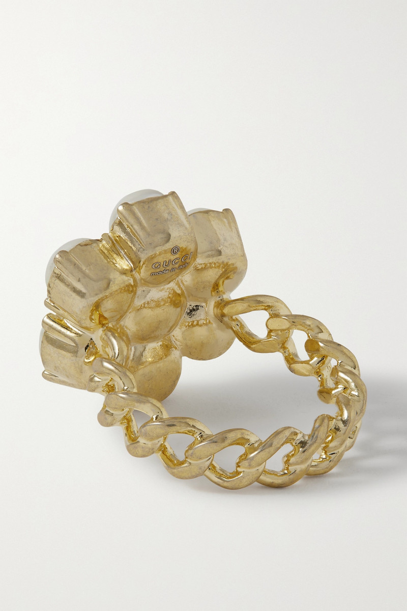 Gold-tone faux pearl ring 3