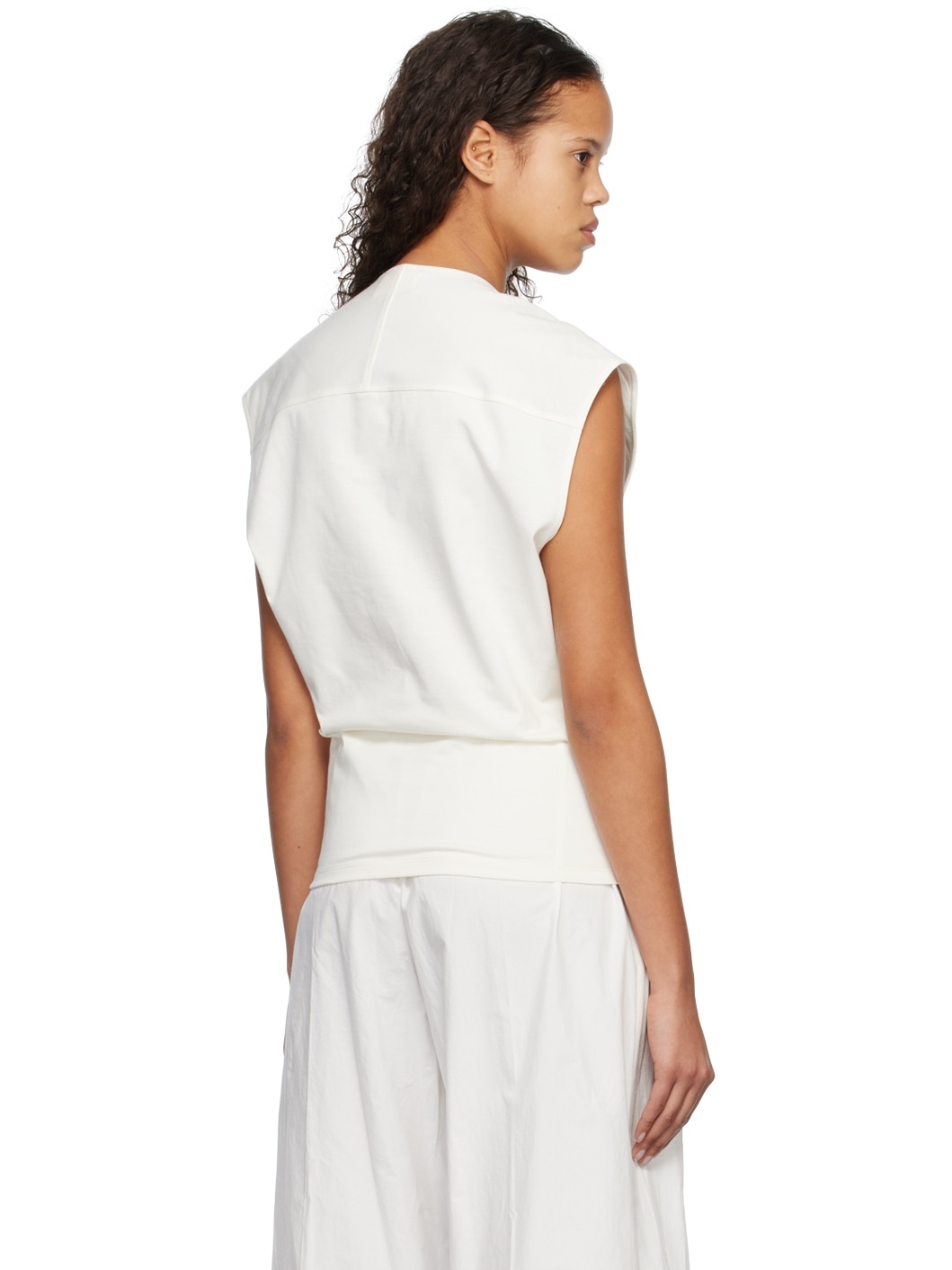 White Scoop Neck Tank Top - 3