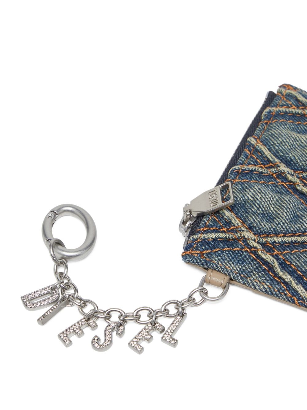 quilted denim cardholder - 3