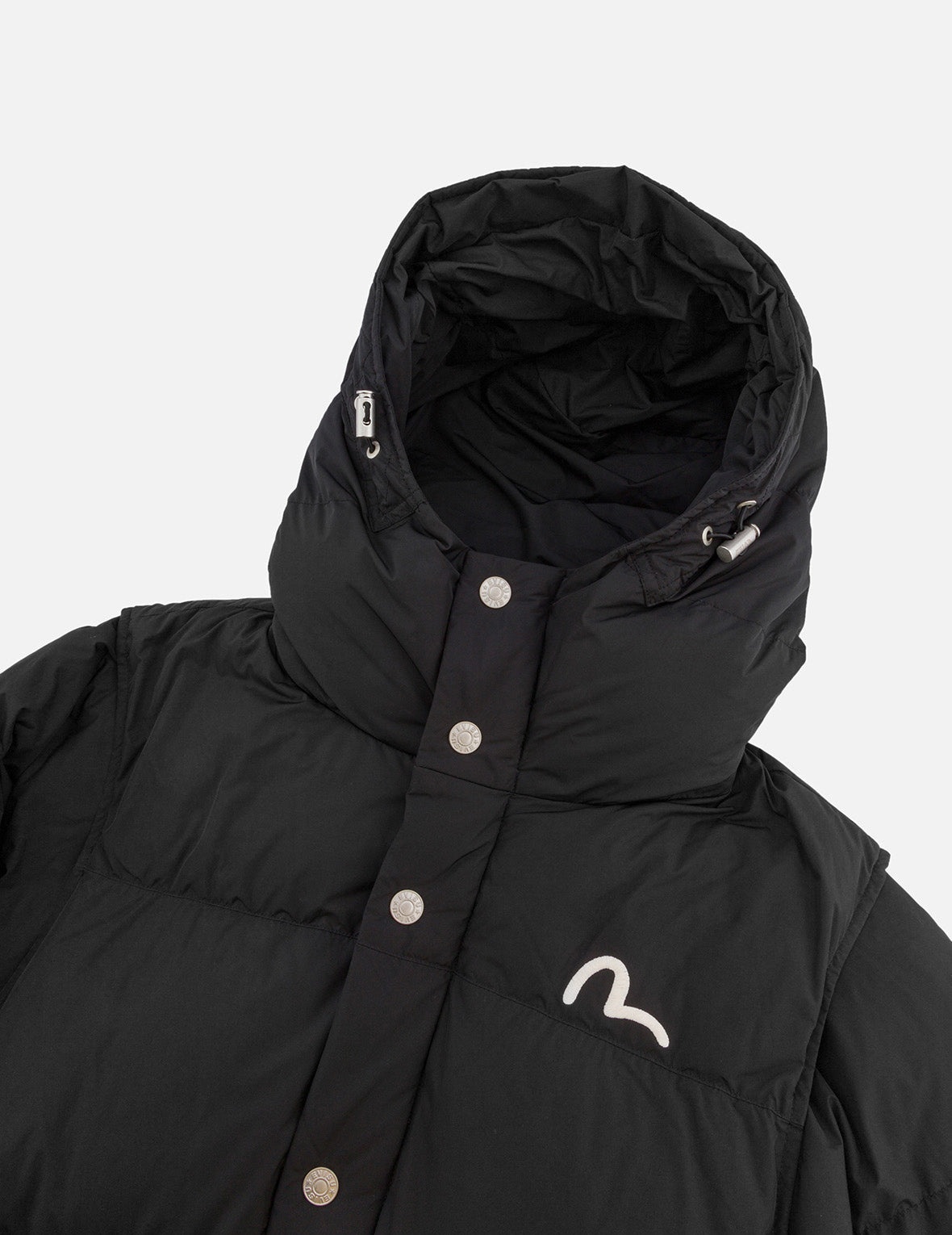 Seagull Embroidery Detachable Relax Fit Down Jacket - 9