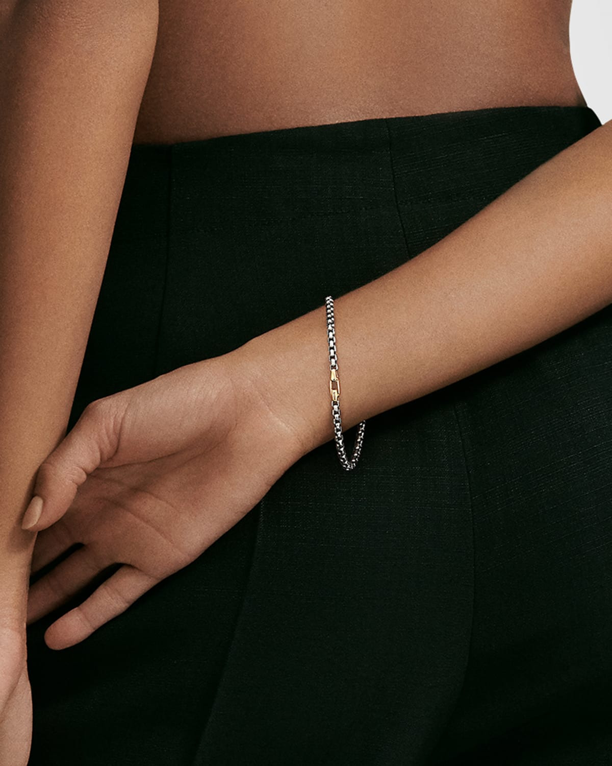 DY Bel Aire Bracelet in Silver and 14k Gold, 4mm - 2