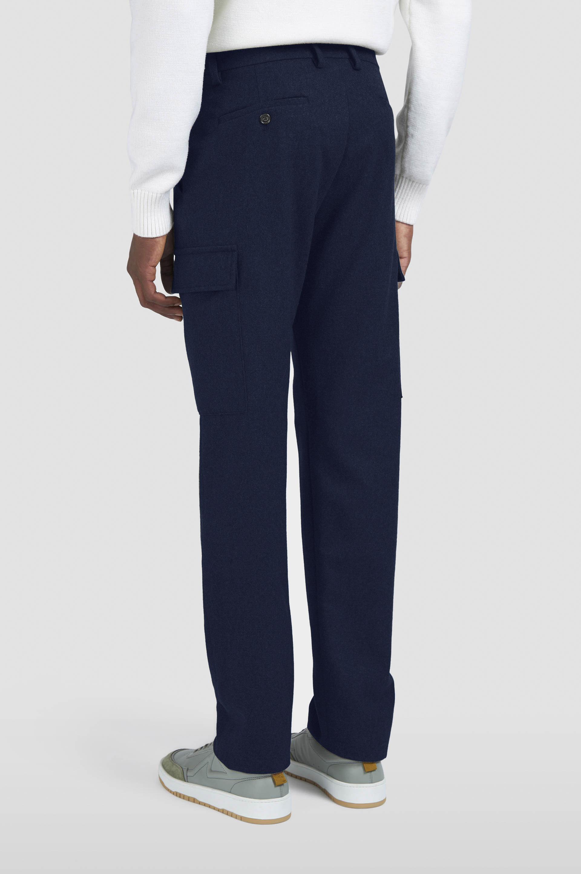 BLENDED WOOL CARGO TROUSERS - 3