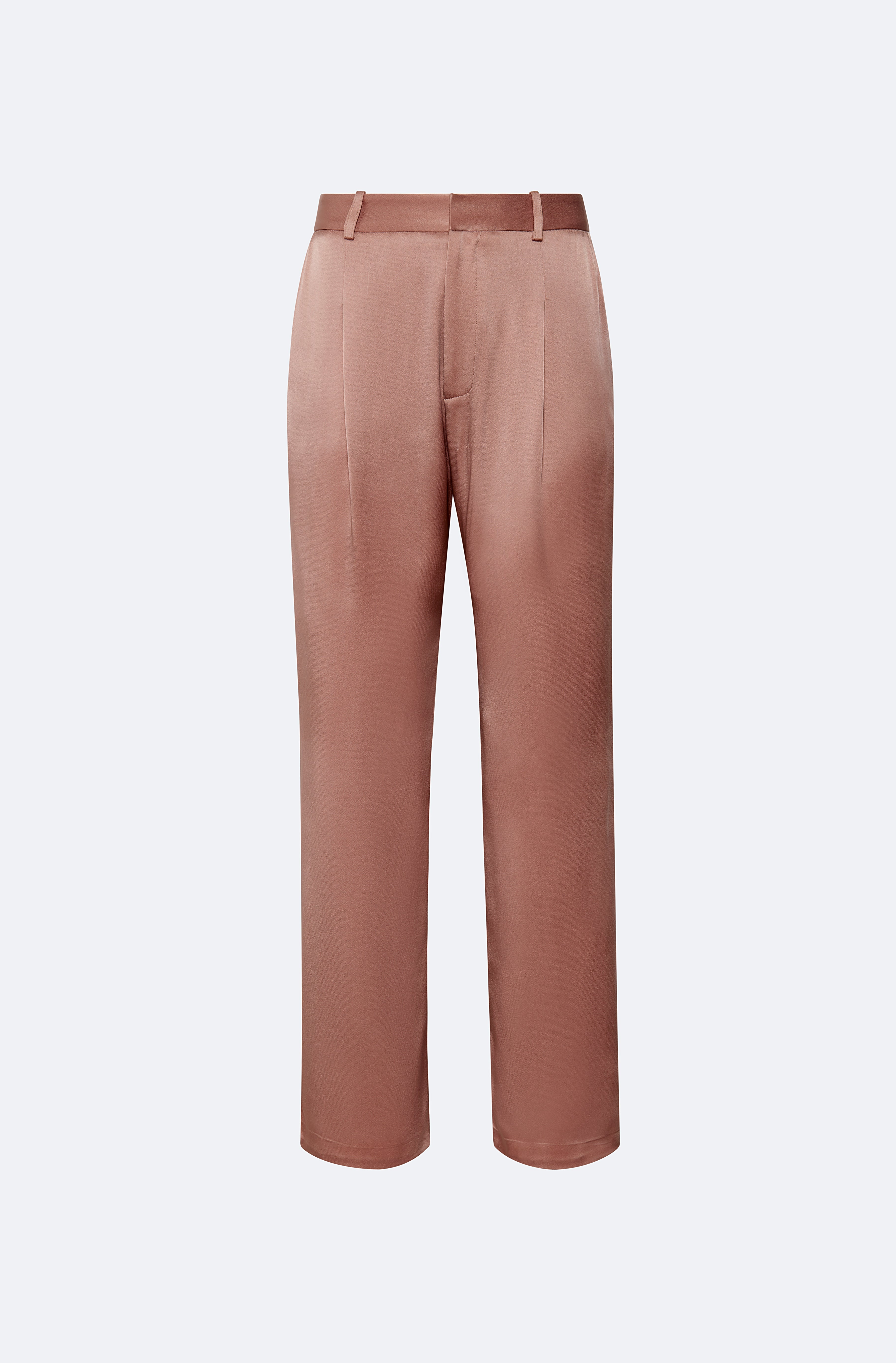 Satin Tapered Pleated Pant - 1