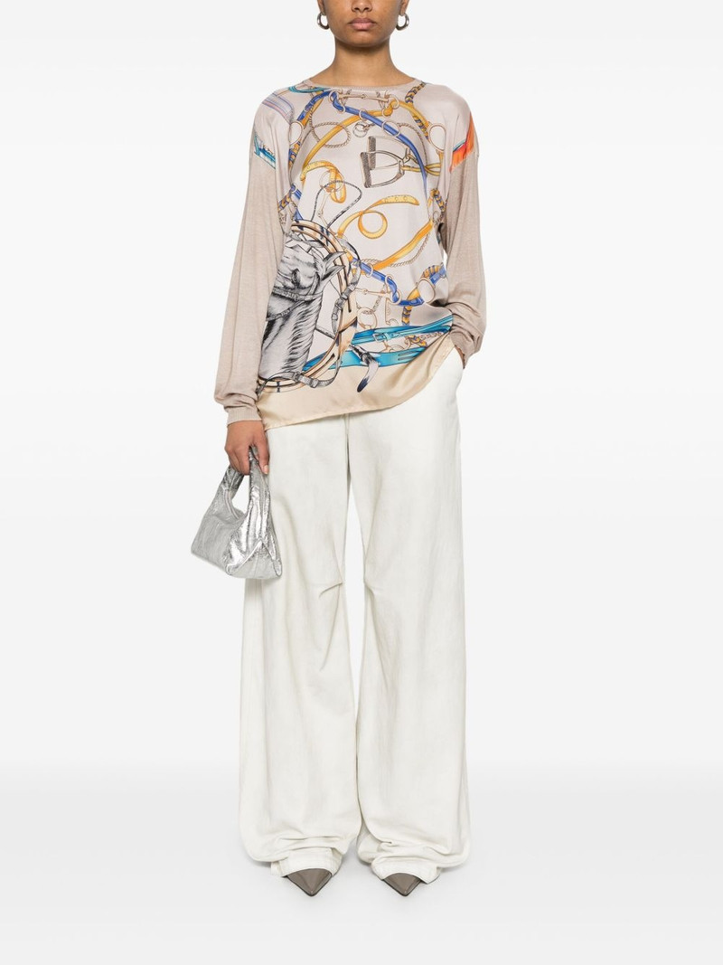 Avant Toi graphic-print knitted top outlook