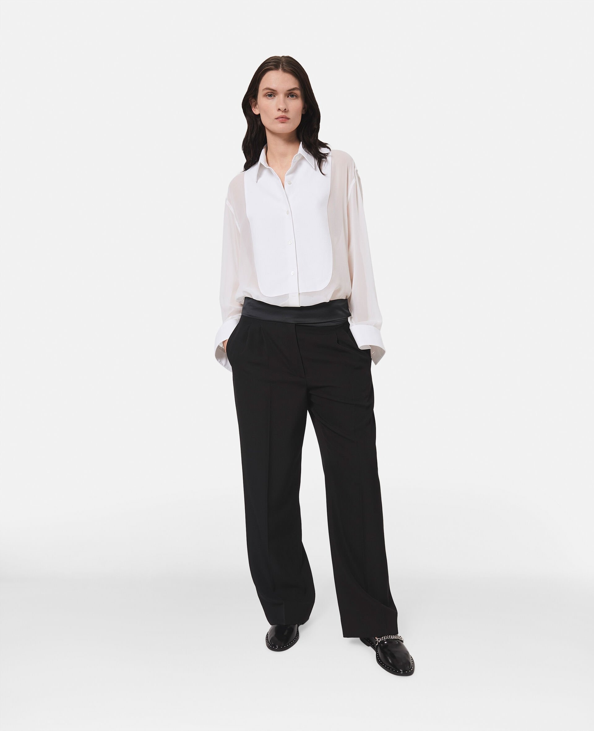 Wide Leg Tuxedo Trousers - 2