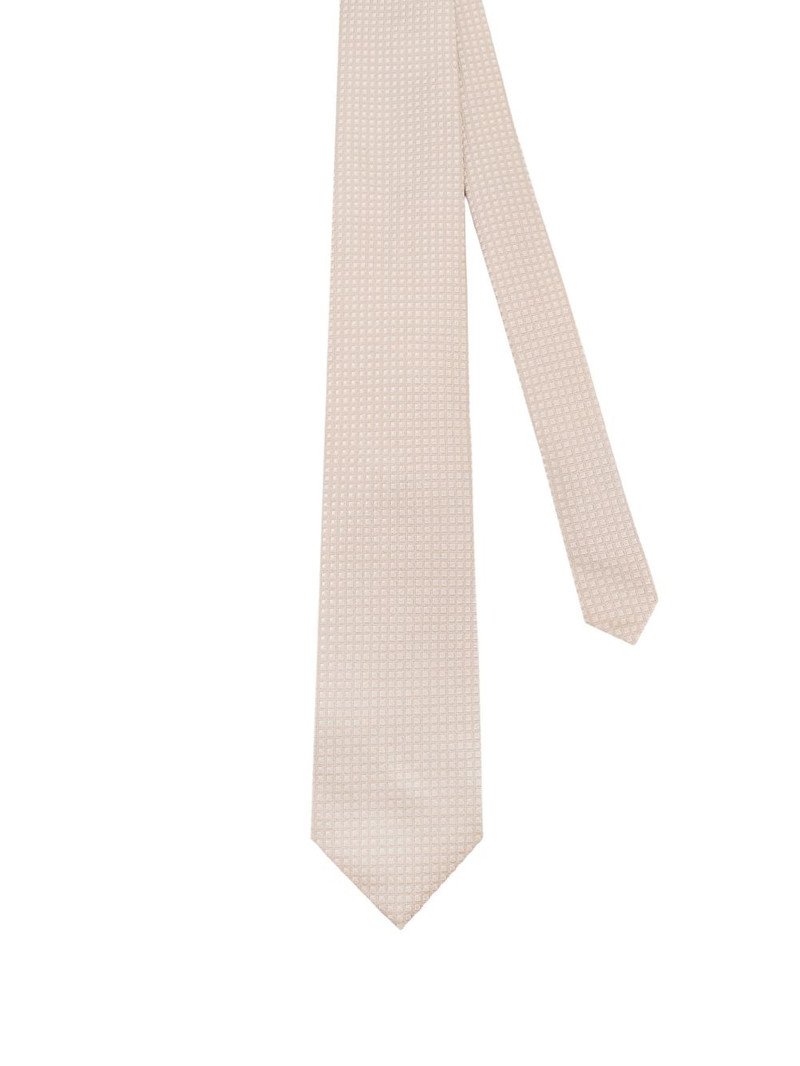 square-pattern silk tie 1
