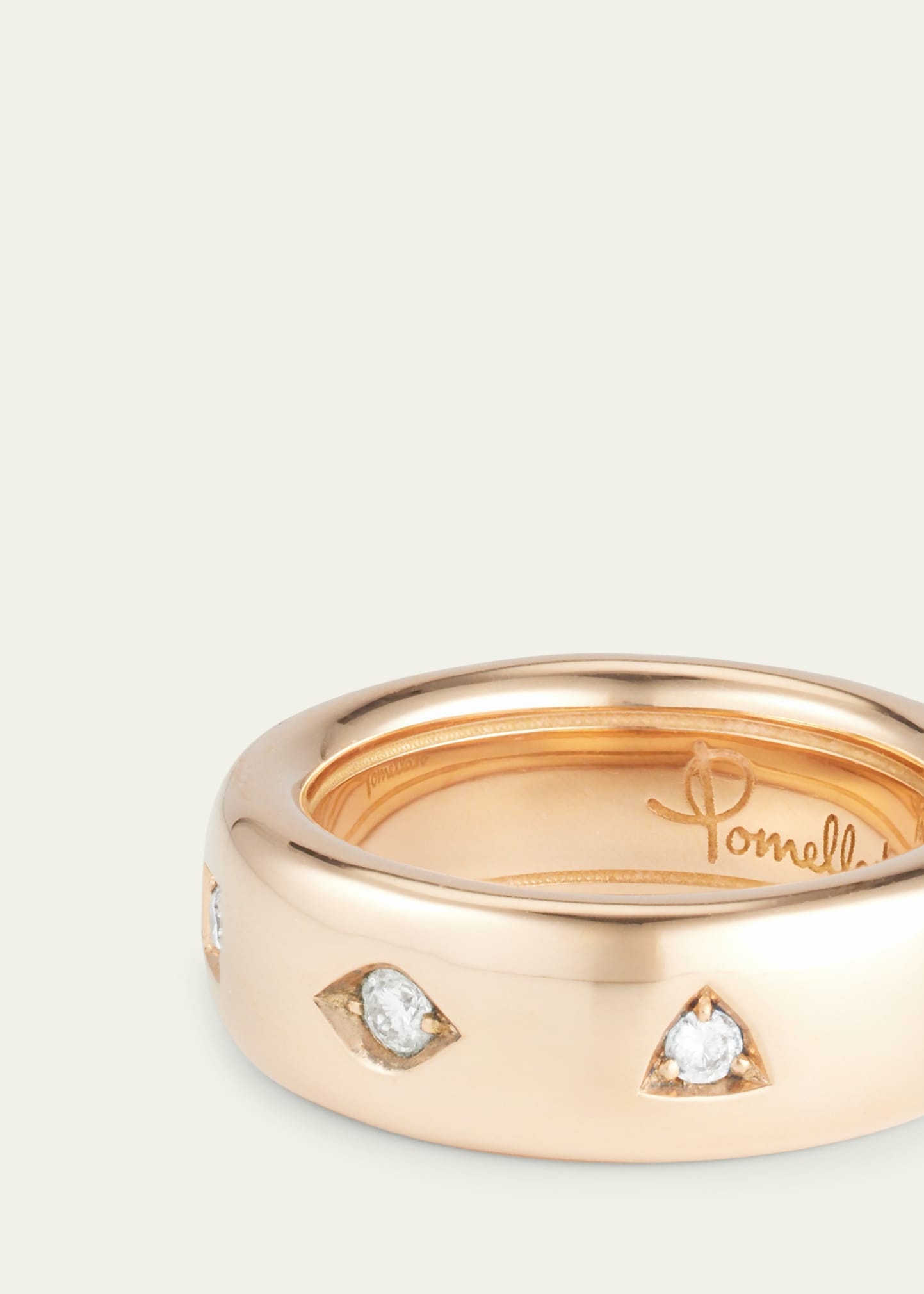 Iconica 18K Rose Gold Small Fancy Set Diamond Band Ring - 4