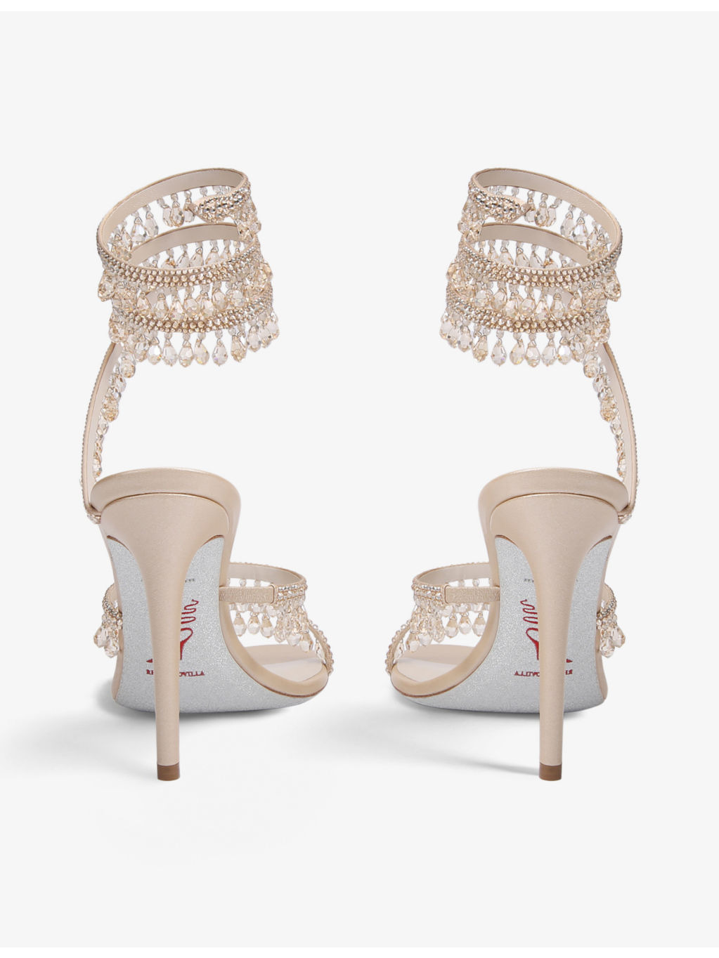 Chandelier bead-embellished leather heeled sandals - 2