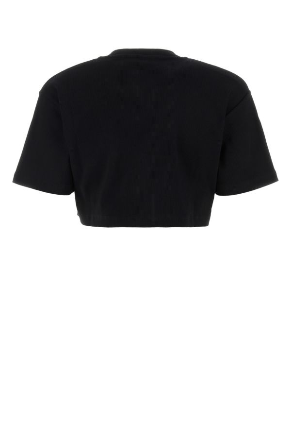 Black stretch cotton t-shirt - 2