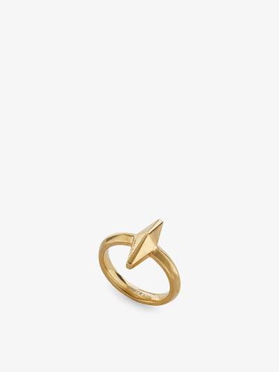 JIMMY CHOO Diamond logo-embellished gold-tone brass ring outlook