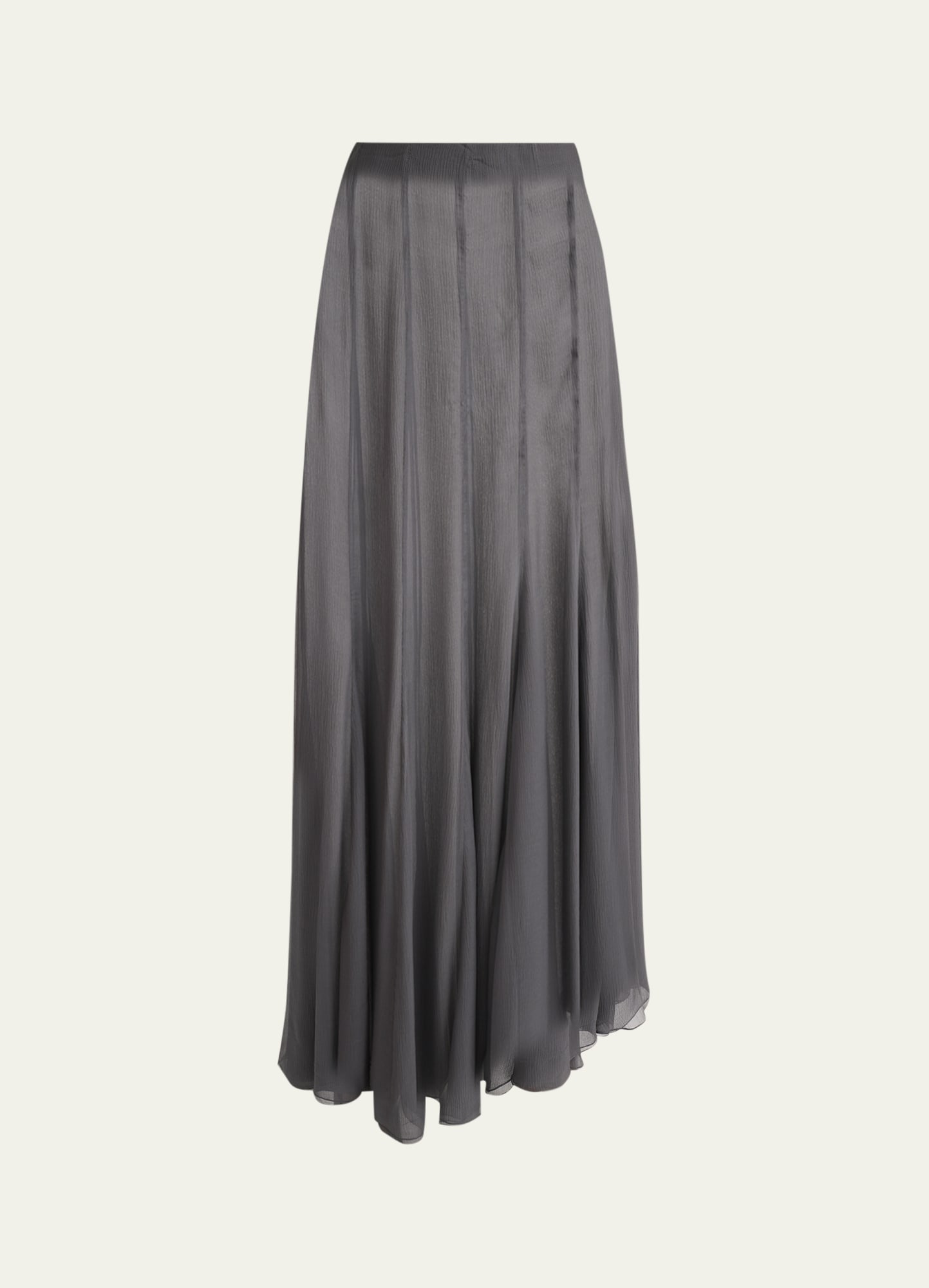 Paneled Sheer Silk Maxi Skirt - 1