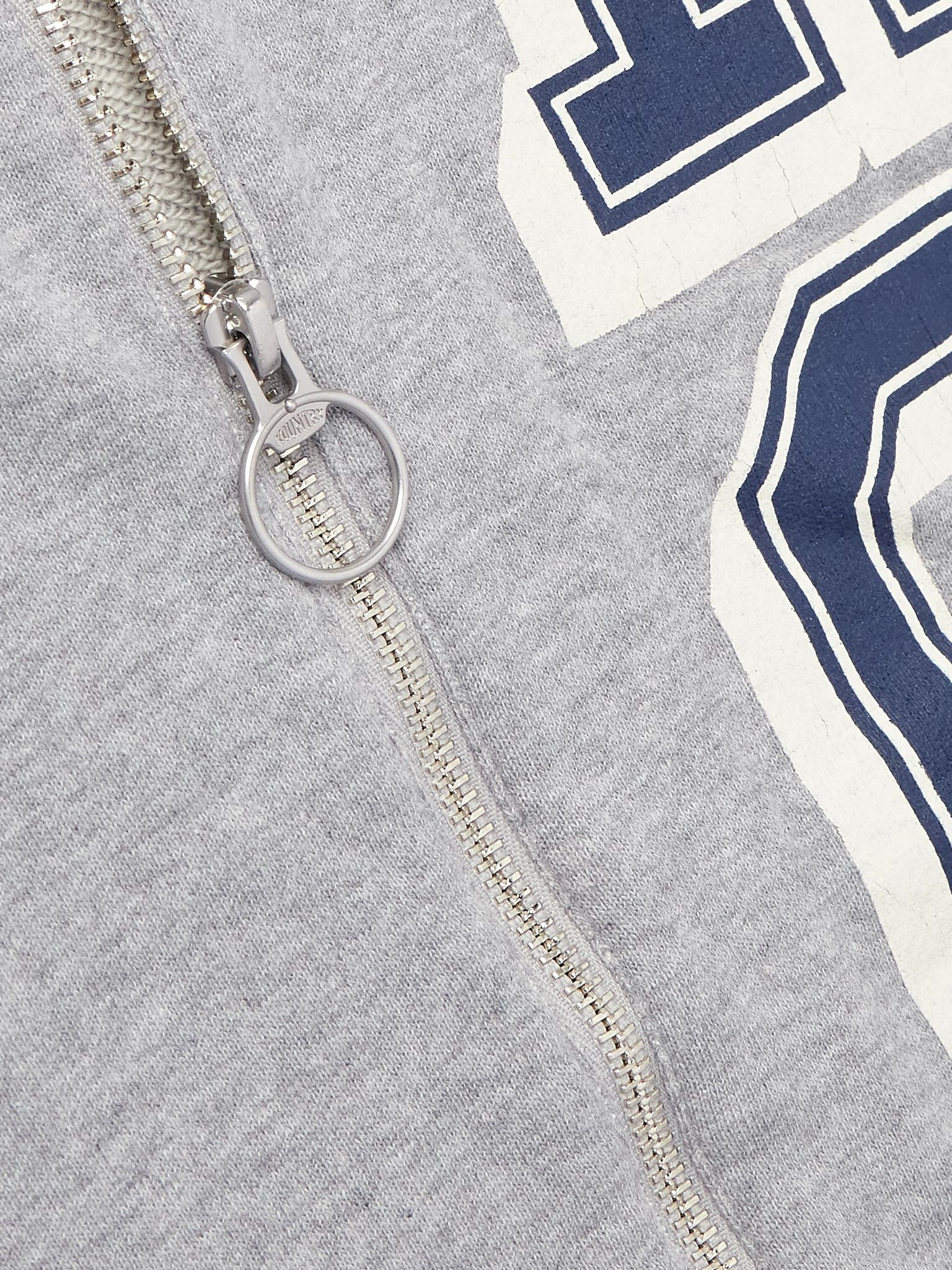 KO.U Printed Cotton-Jersey Half-Zip Gilet Gray - 5