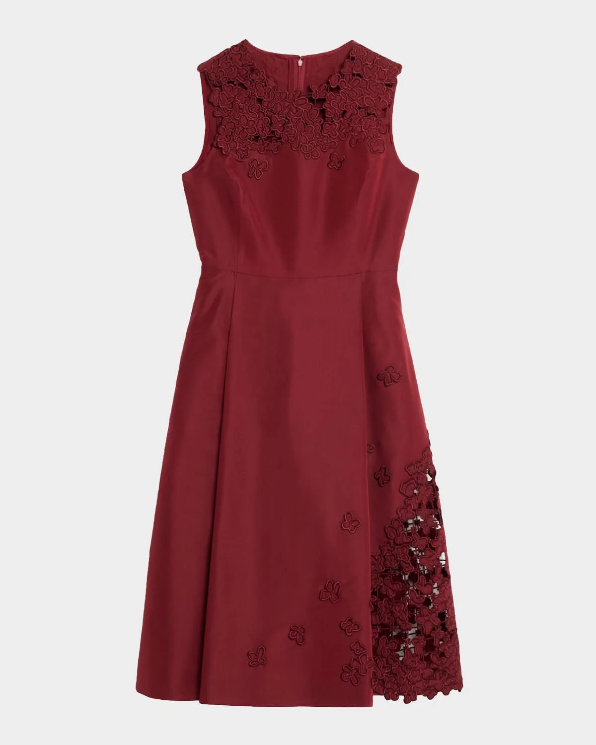 Sleeveless Embroidered Midi Cocktail Dress - 1