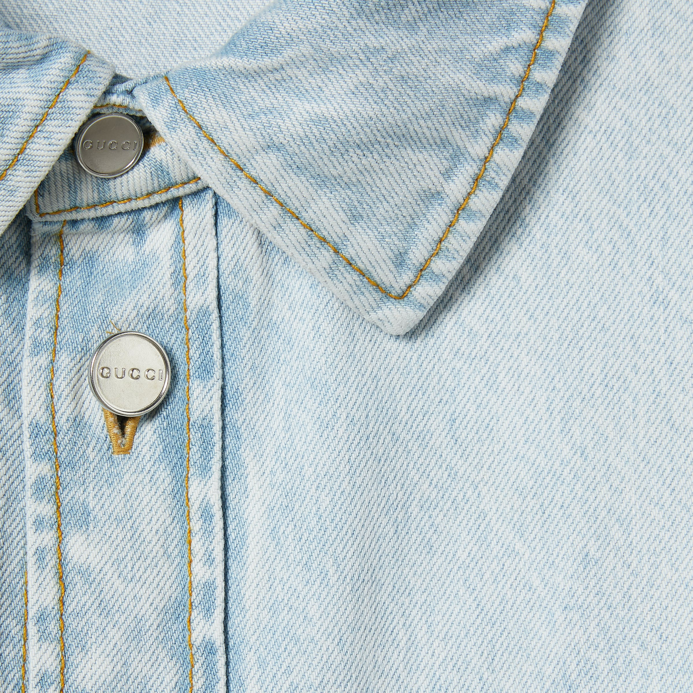 Lasered denim shirt - 7