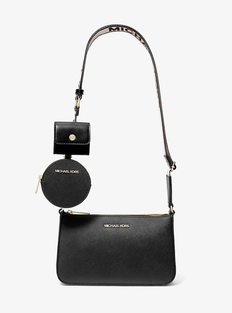 Jet Set Saffiano Leather Crossbody Bag with Case for Apple Airpods Pro 1