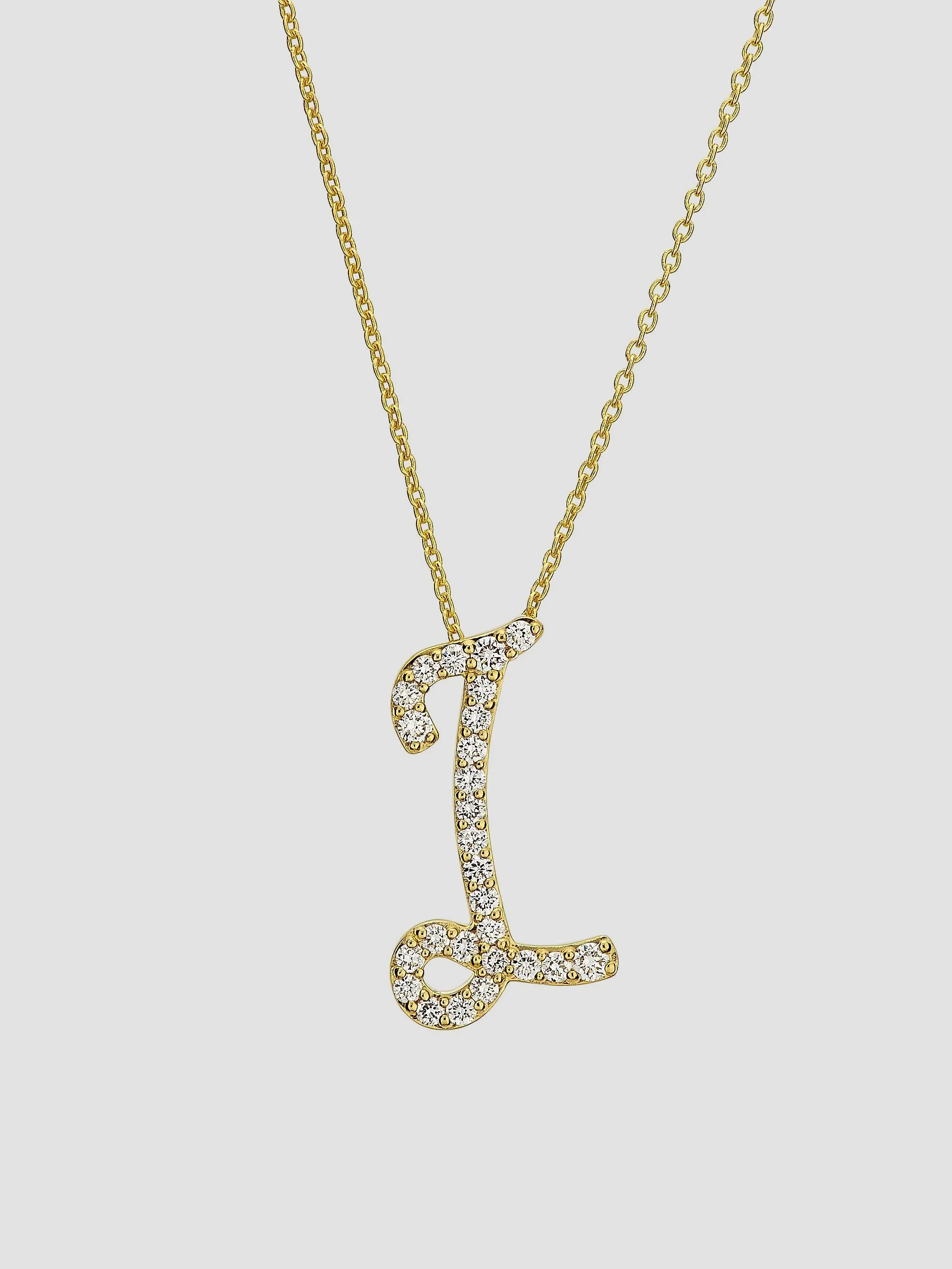 Women's Tiny Treasures Script Initial 18K Yellow Gold, Ruby & 0.24-0.34 TCW Diamond Pendant Necklace - 1