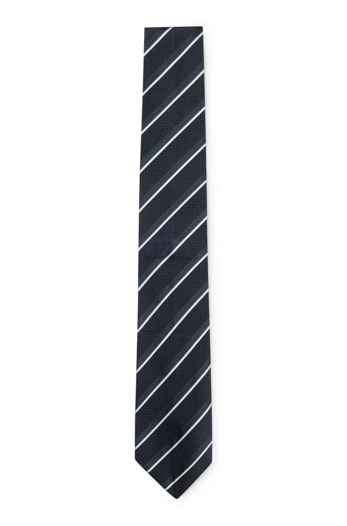SILK TIE WITH DIAGONAL STRIPES - 1