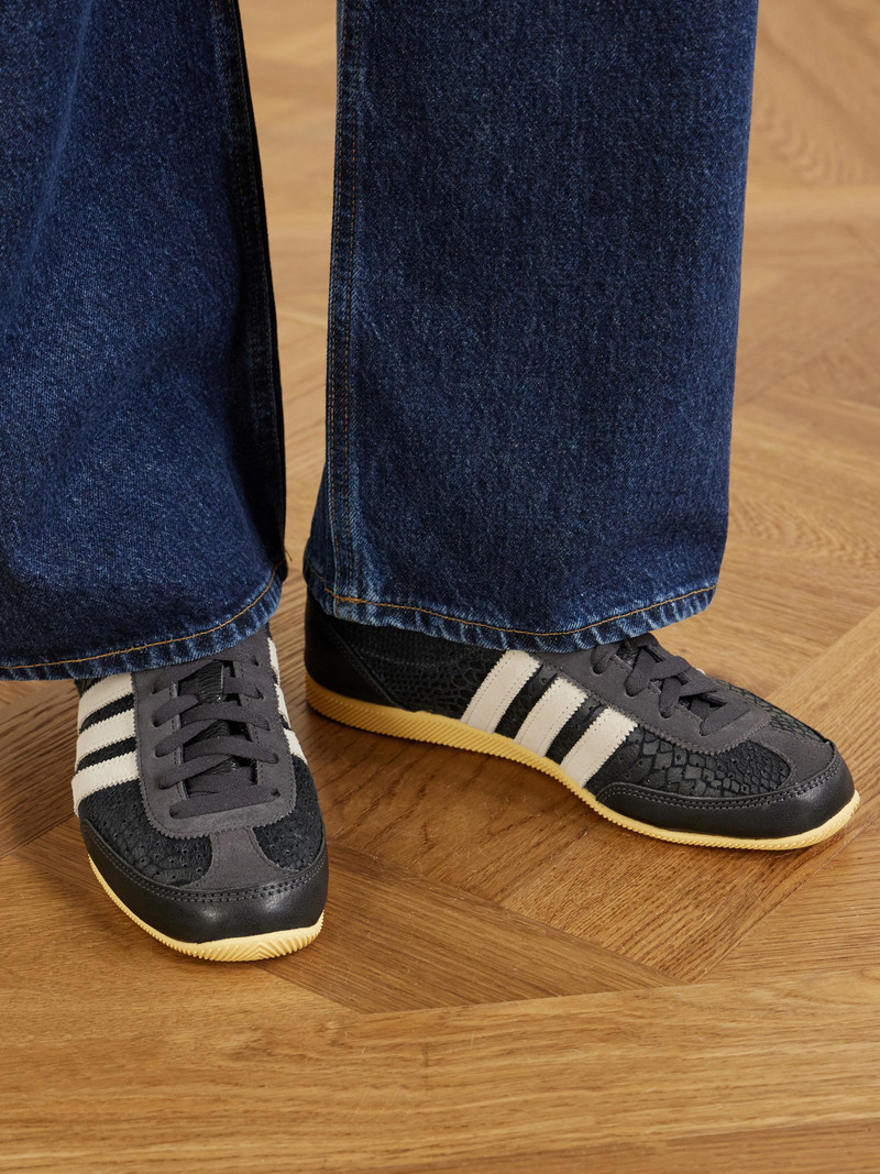 adidas Originals Japan Decon W Perforated Suede-trimmed Textured-leather Sneakers outlook