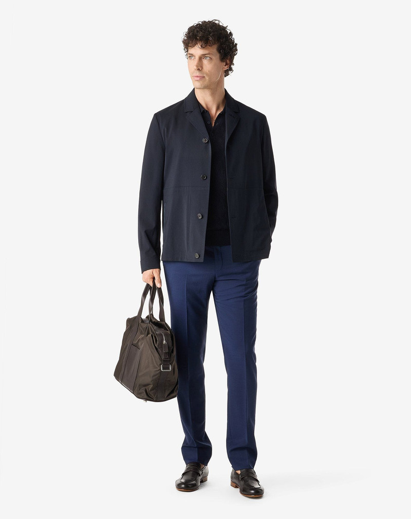 CORNELIANI Blue wool and mohair trousers outlook