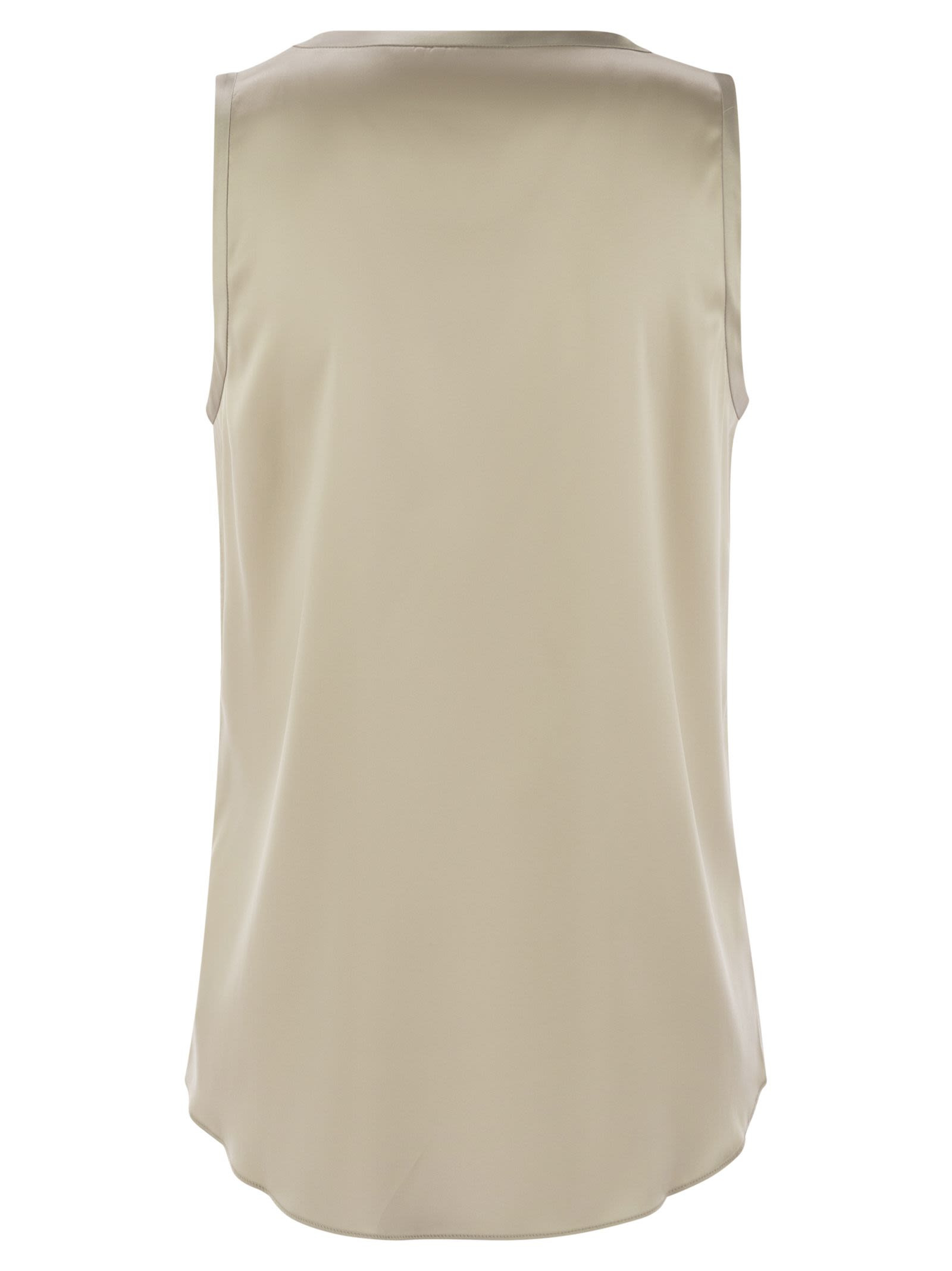 Brunello Cucinelli Women Stretch Silk Satin Top - 2